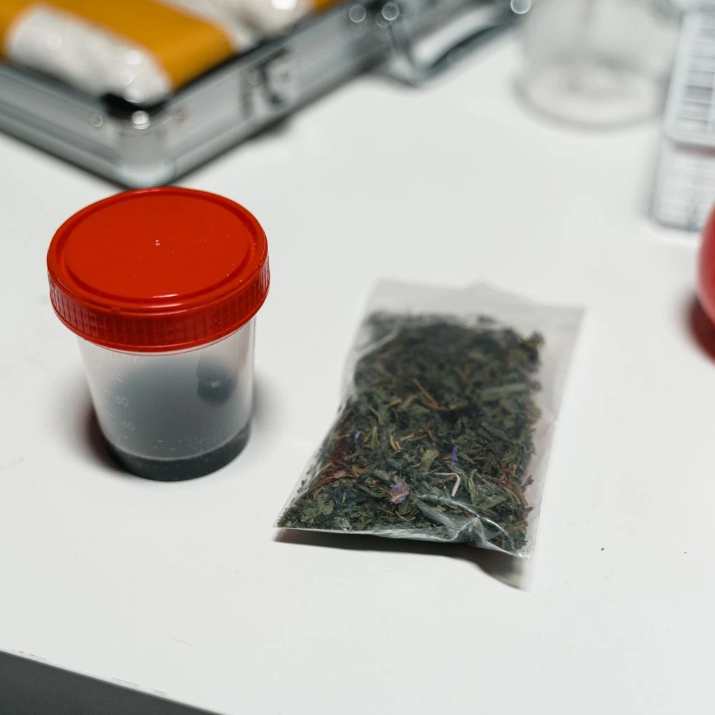 Sealed laboratory vials containing viral strains on a steel rack.